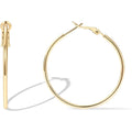 14K Gold Plated 925 Sterling Silver Post Hoops | Large Hoops Earring | Lightwight Gold Hoop Earrings for Women - My Store