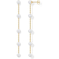 14K Gold Plated 925 Sterling Silver Posts Pearl Dangle Drop Earrings | Bridal Pearl Earrings for Women - My Store