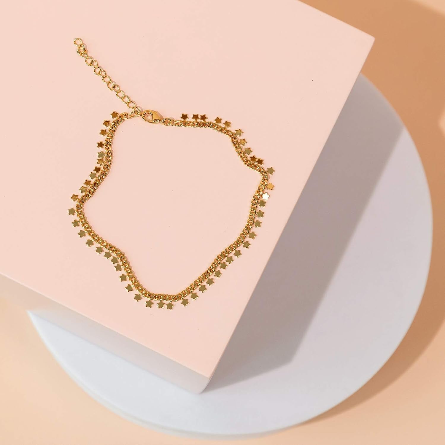 14K Gold Plated Anklet for Women - Trendy Link Chain Ankle Bracelet Summer Jewelry - Boho Dainty Anklets with Cubic Zirconia, Beaded, Evil Eye, Star, Station, Pearls Adjustable Gold Jewelry - My Store