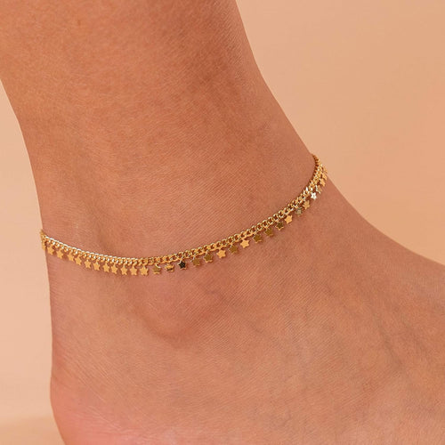 14K Gold Plated Anklet for Women - Trendy Link Chain Ankle Bracelet Summer Jewelry - Boho Dainty Anklets with Cubic Zirconia, Beaded, Evil Eye, Star, Station, Pearls Adjustable Gold Jewelry - My Store