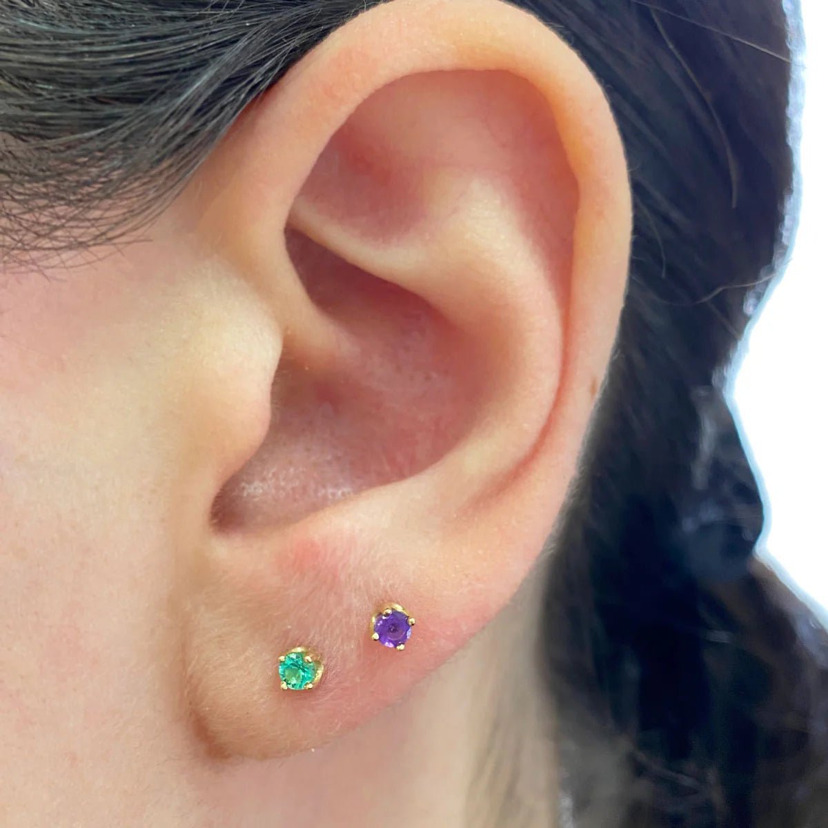 14K Gold Solitaire Studs - My Store