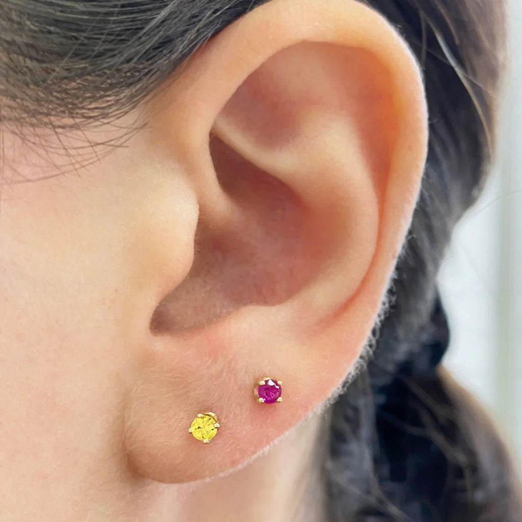 14K Gold Solitaire Studs - My Store