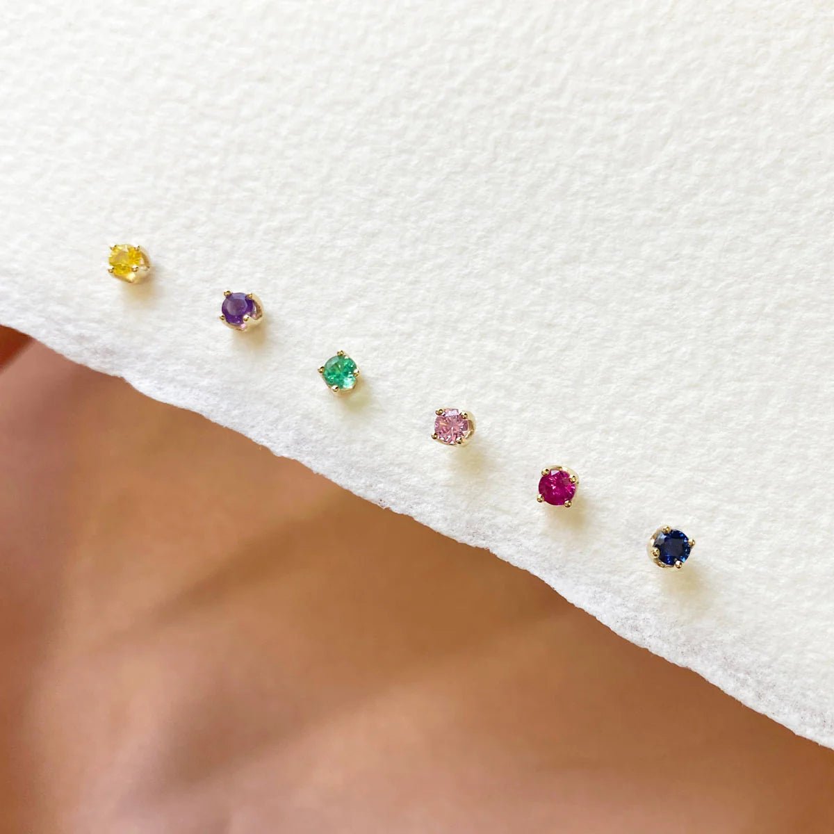 14K Gold Solitaire Studs - My Store