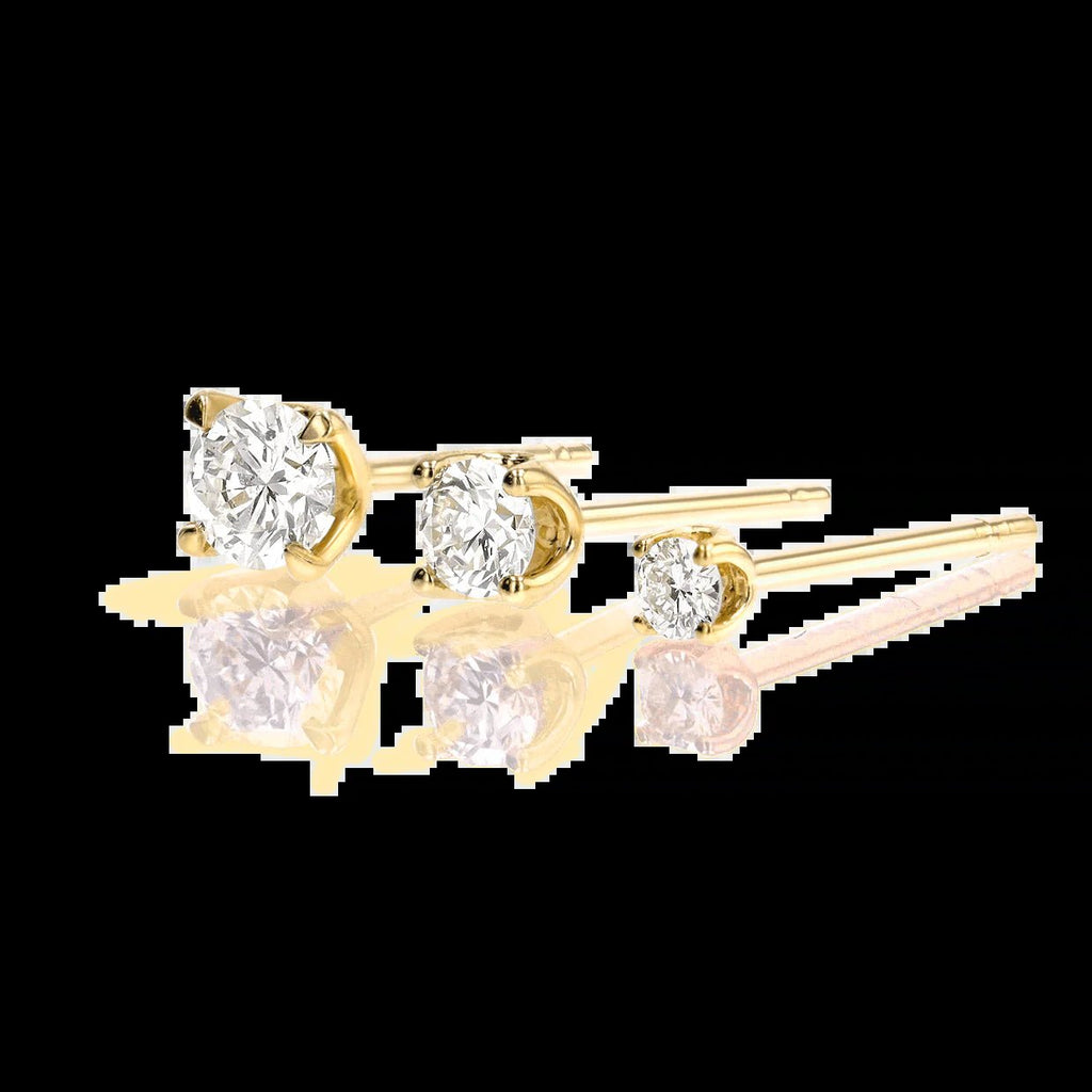 14K Gold Solitaire Studs - My Store