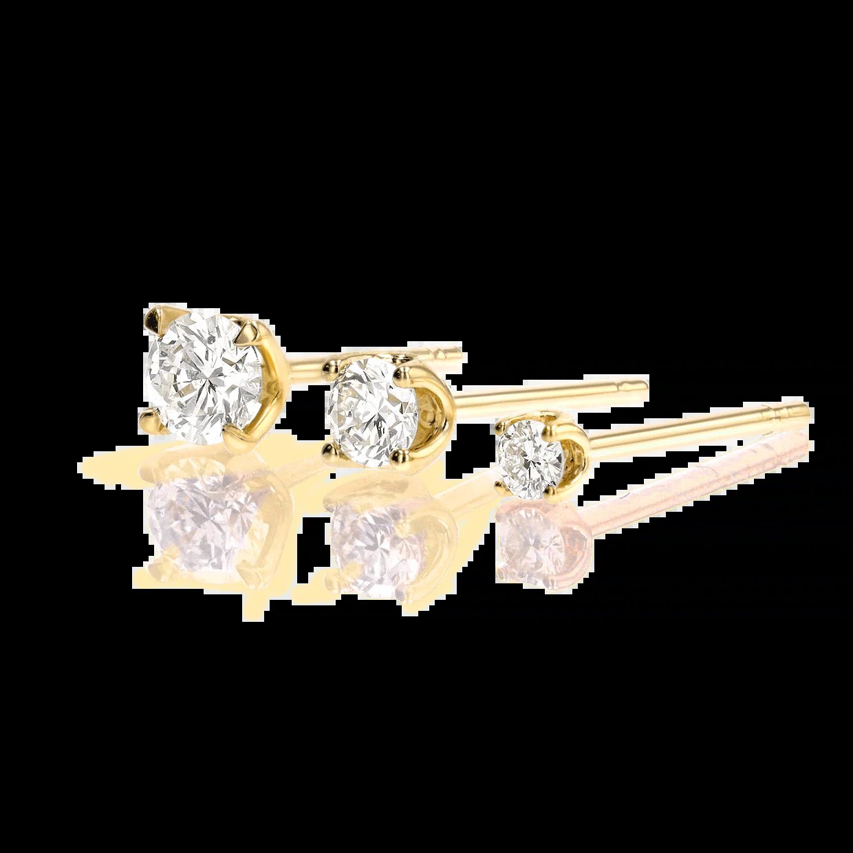 14K Gold Solitaire Studs - My Store