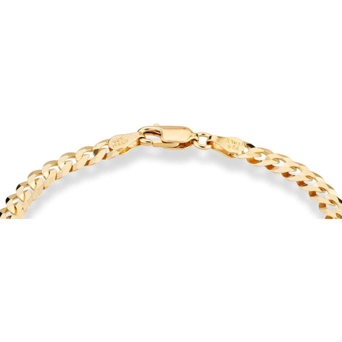 18K Gold Plated 925 Sterling Silver Italian 5Mm Solid Diamond-Cut Cuban Link Curb Chain Bracelet for Men Women, Made in Italy - My Store