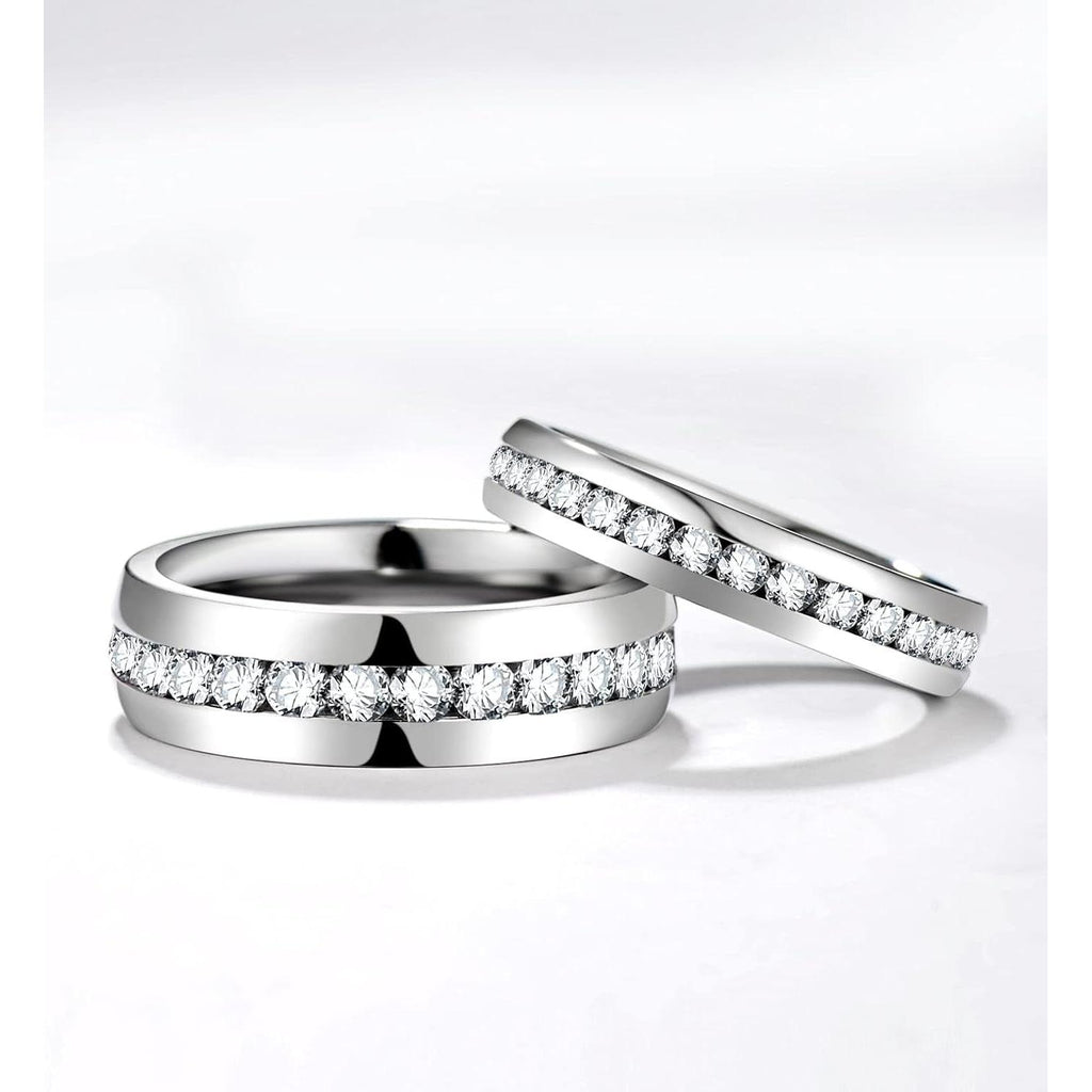 2.5Mm 4Mm 5Mm 6Mm Titanium Ring Cubic Zirconia Engagement Ring Wedding Band Size 3 to 13.5 - My Store