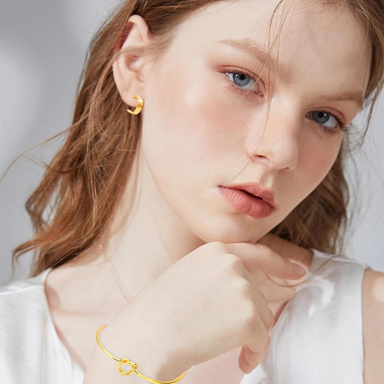 49 Pieces Gold Jewelry Set for Women Fashion Costume Jewelry Gold Plated Necklace Bracelet Ring Earrings Set for Women - My Store