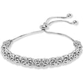 925 Sterling Silver Byzantine Bolo Bracelet for Women | Handmade Adjustable Sliding Bolo Link Chain Bracelet | Classic Italian Byzantine Jewelry - My Store
