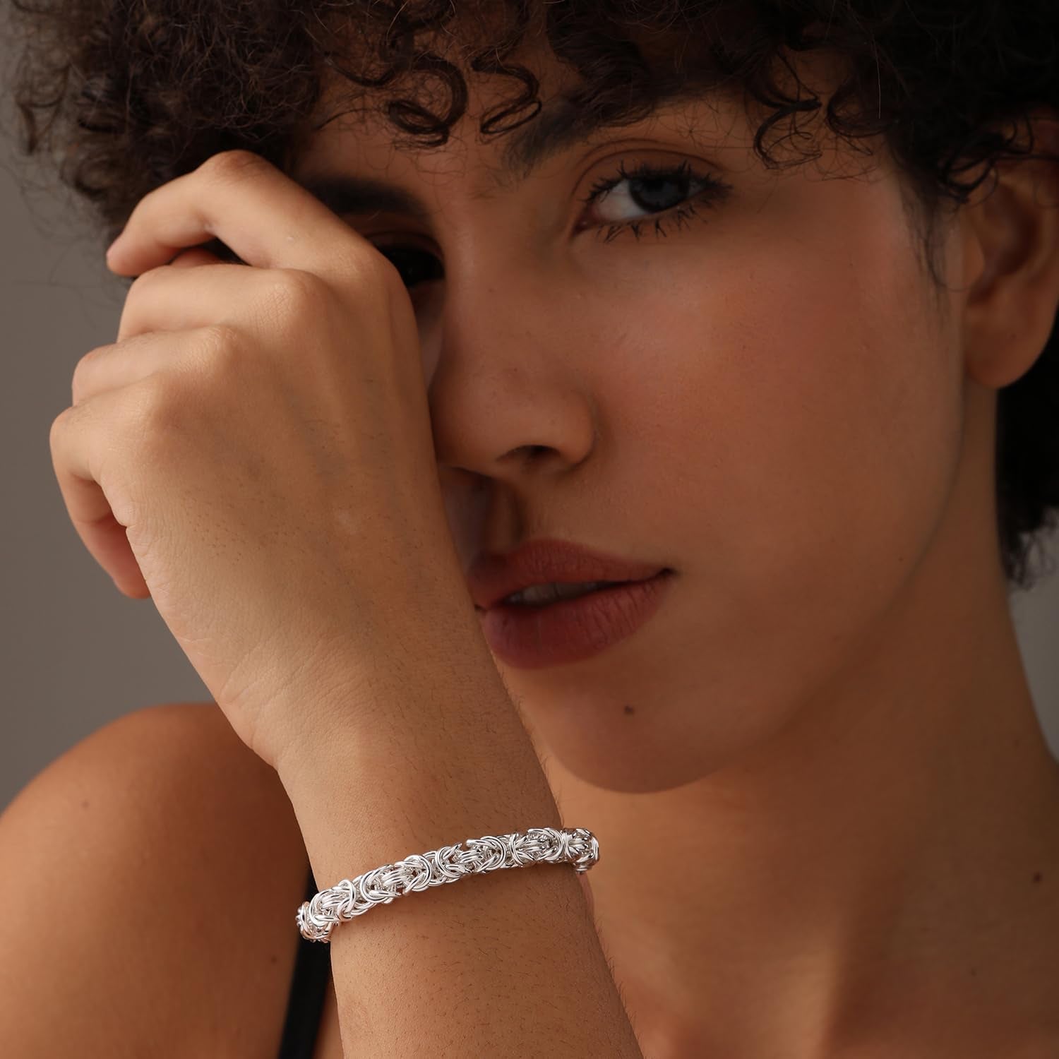 925 Sterling Silver Byzantine Bolo Bracelet for Women | Handmade Adjustable Sliding Bolo Link Chain Bracelet | Classic Italian Byzantine Jewelry - My Store