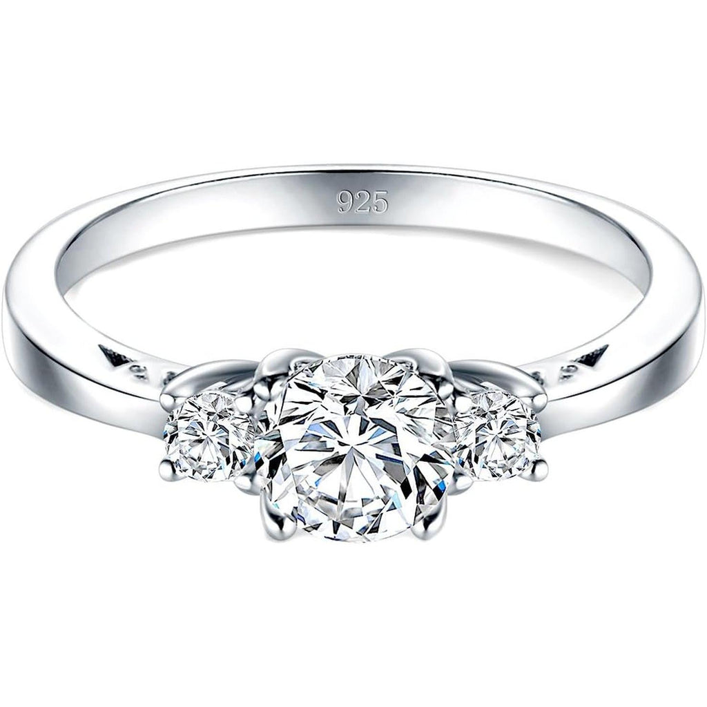 925 Sterling Silver Ring, Cubic Zirconia CZ Eternity Engagement Wedding Band Ring - My Store