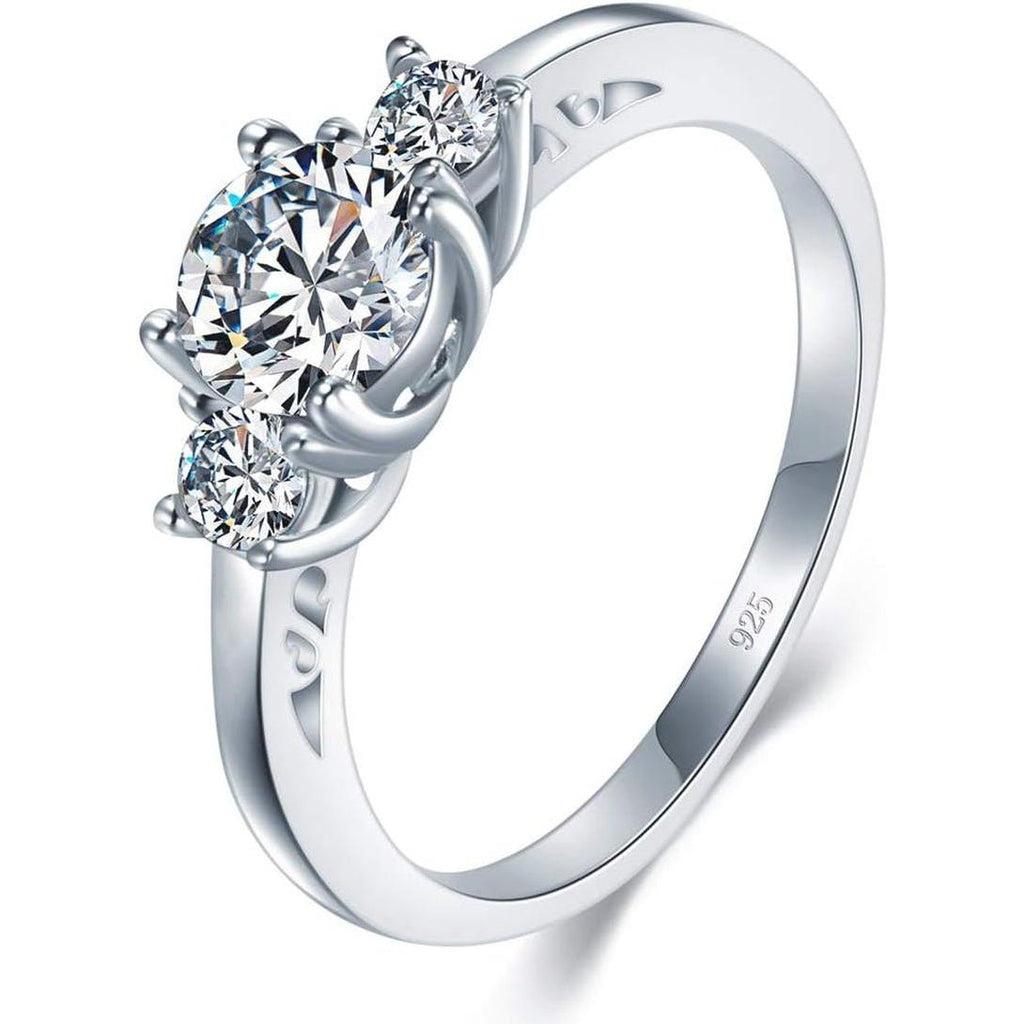 925 Sterling Silver Ring, Cubic Zirconia CZ Eternity Engagement Wedding Band Ring - My Store