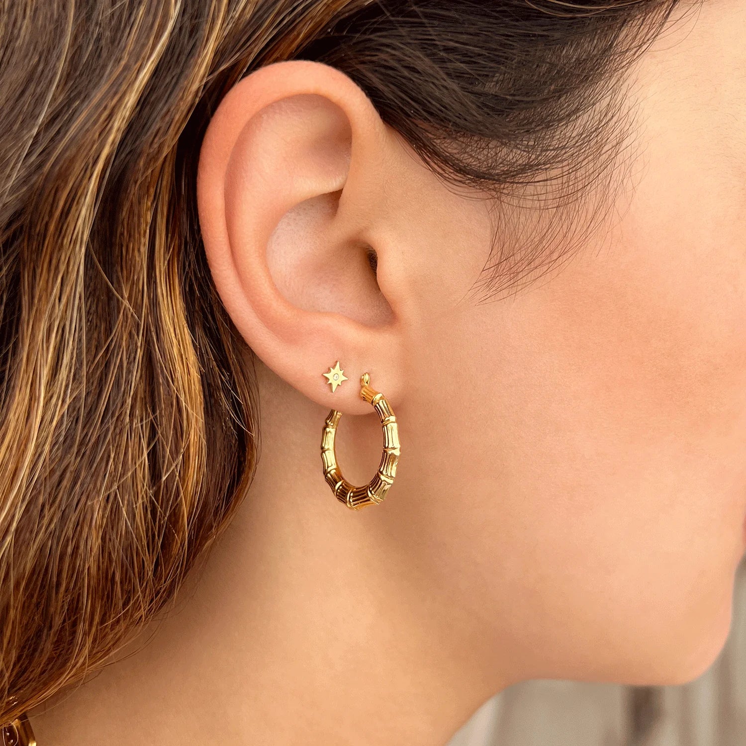 Bamboo Hoop Earrings - My Store