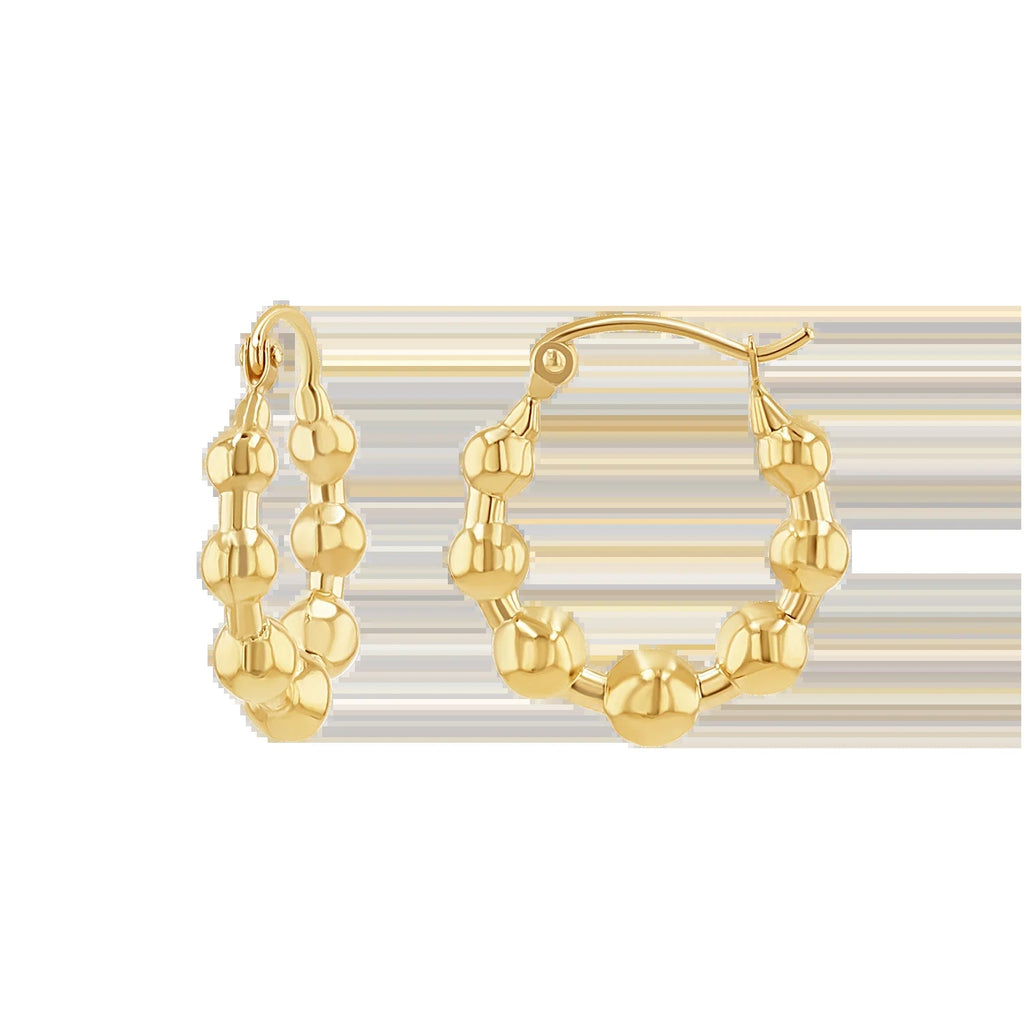 Bead Ball Hoop Earrings - My Store