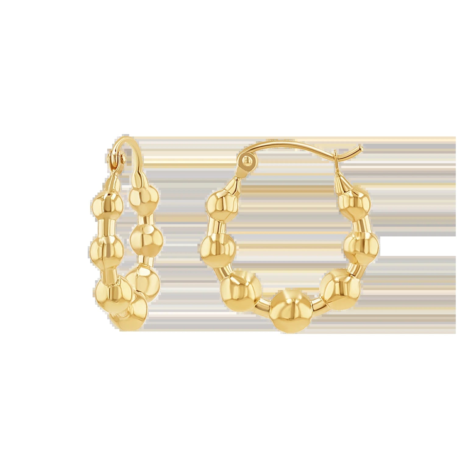 Bead Ball Hoop Earrings - My Store