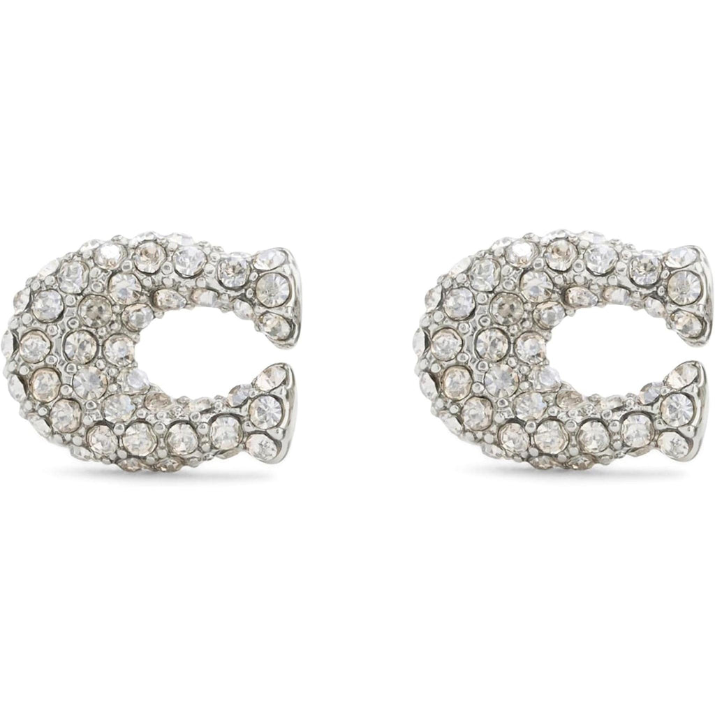 Coach Womens COACH Jewelry Women'S Pavé Signature C Stud Earrings - My Store