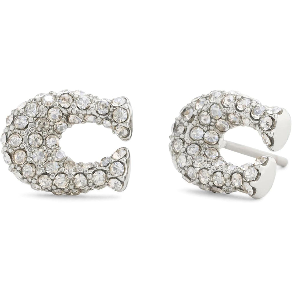 Coach Womens COACH Jewelry Women'S Pavé Signature C Stud Earrings - My Store