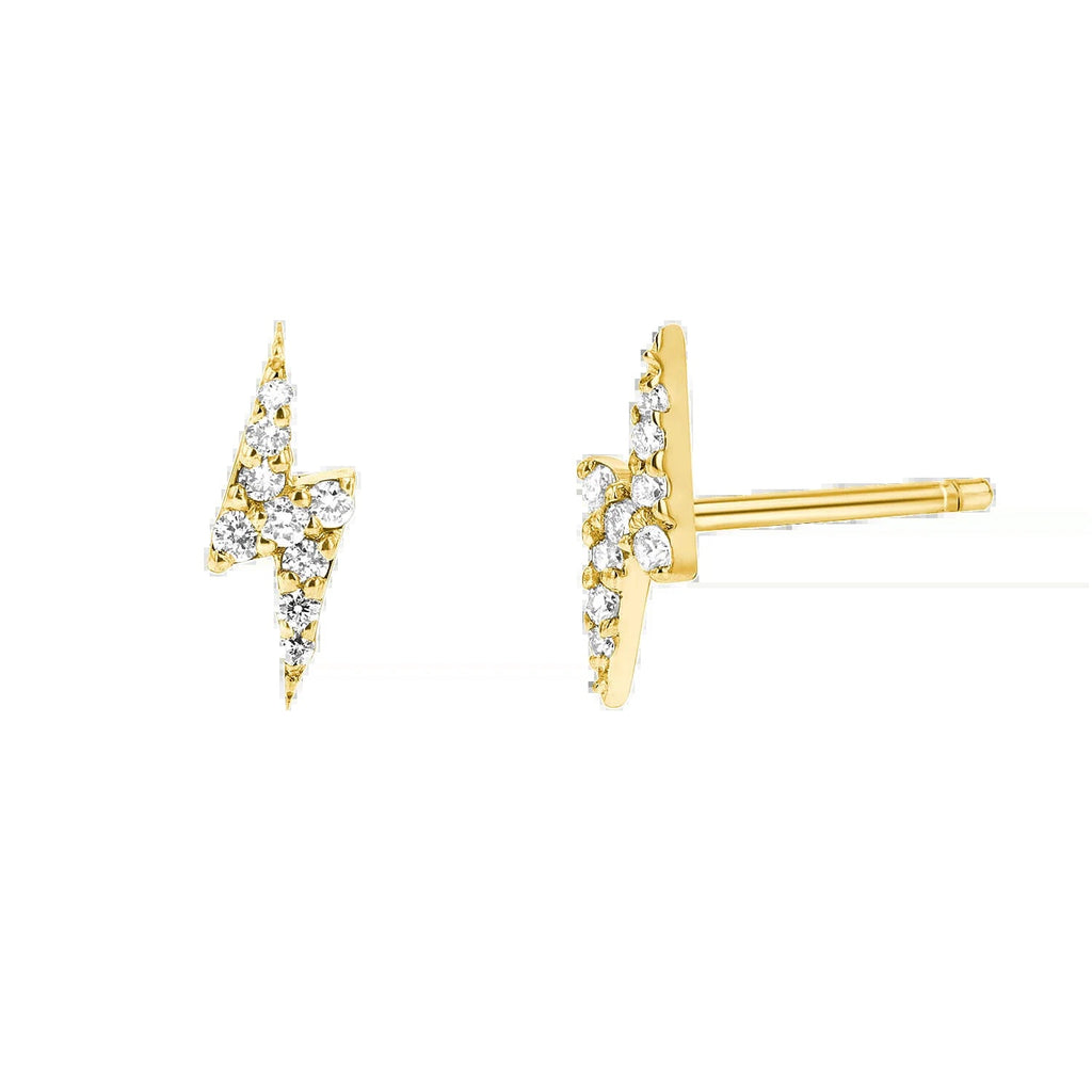 Diamond Lightning Bolt Stud Earrings - My Store