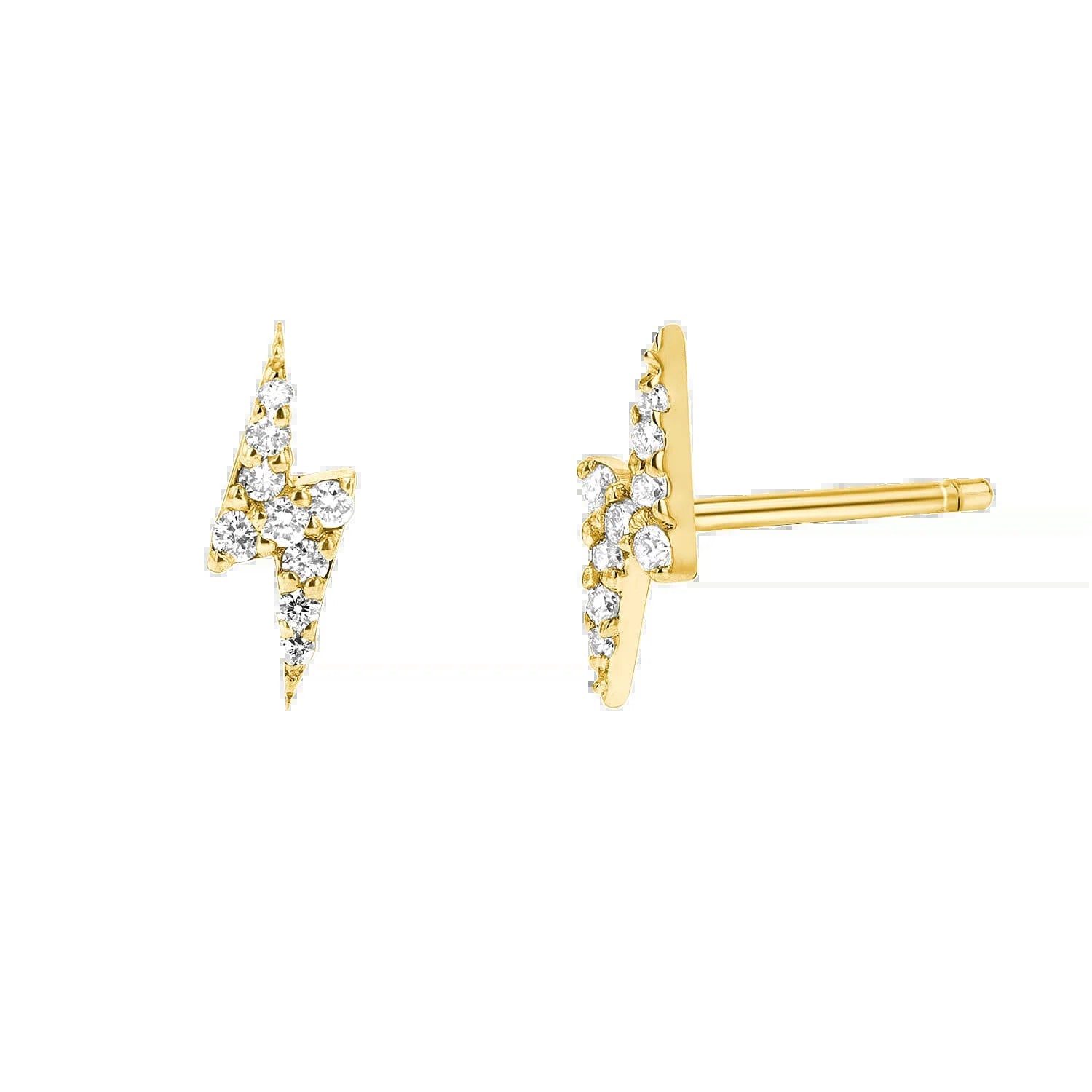 Diamond Lightning Bolt Stud Earrings - My Store