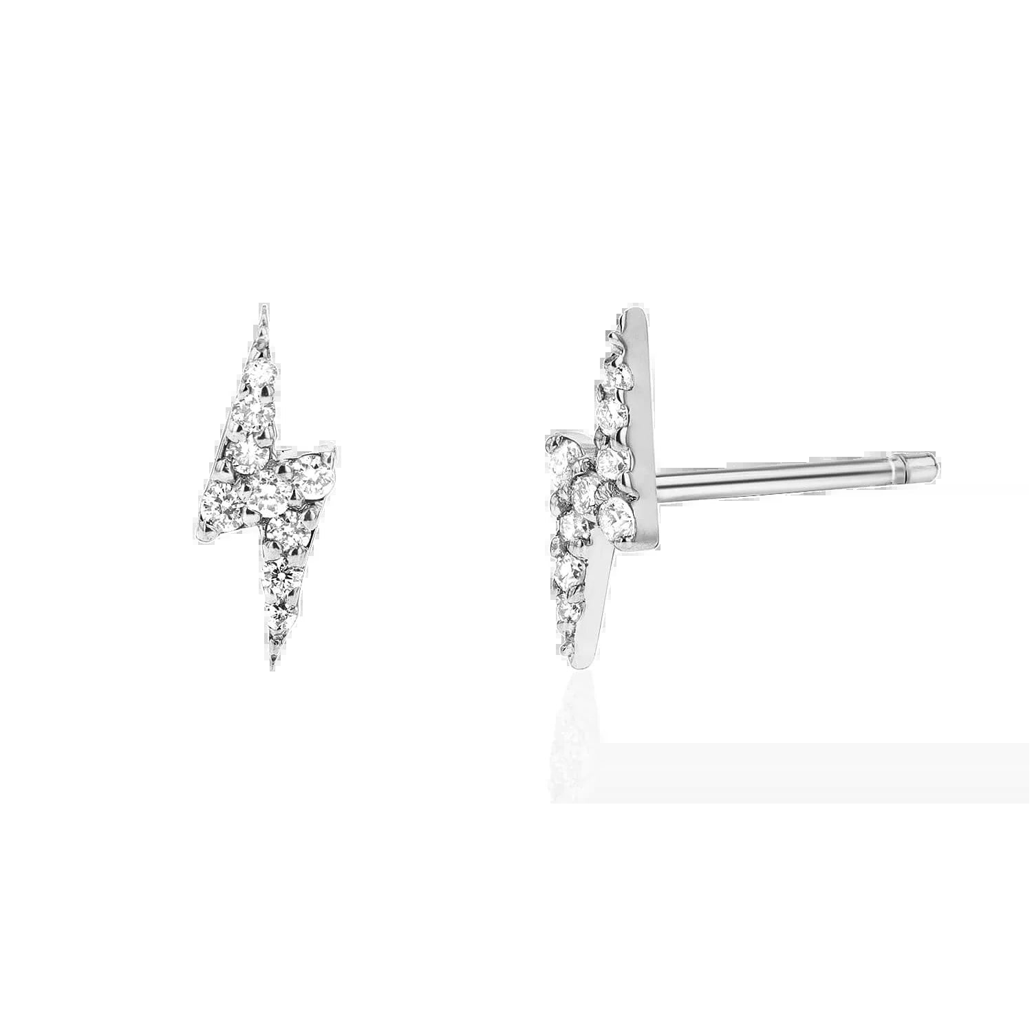 Diamond Lightning Bolt Stud Earrings - My Store