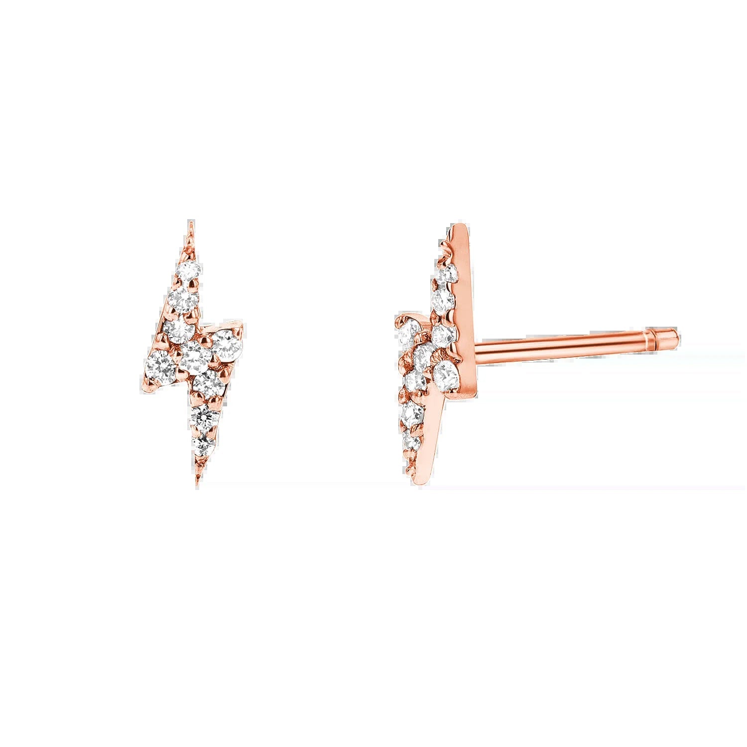Diamond Lightning Bolt Stud Earrings - My Store