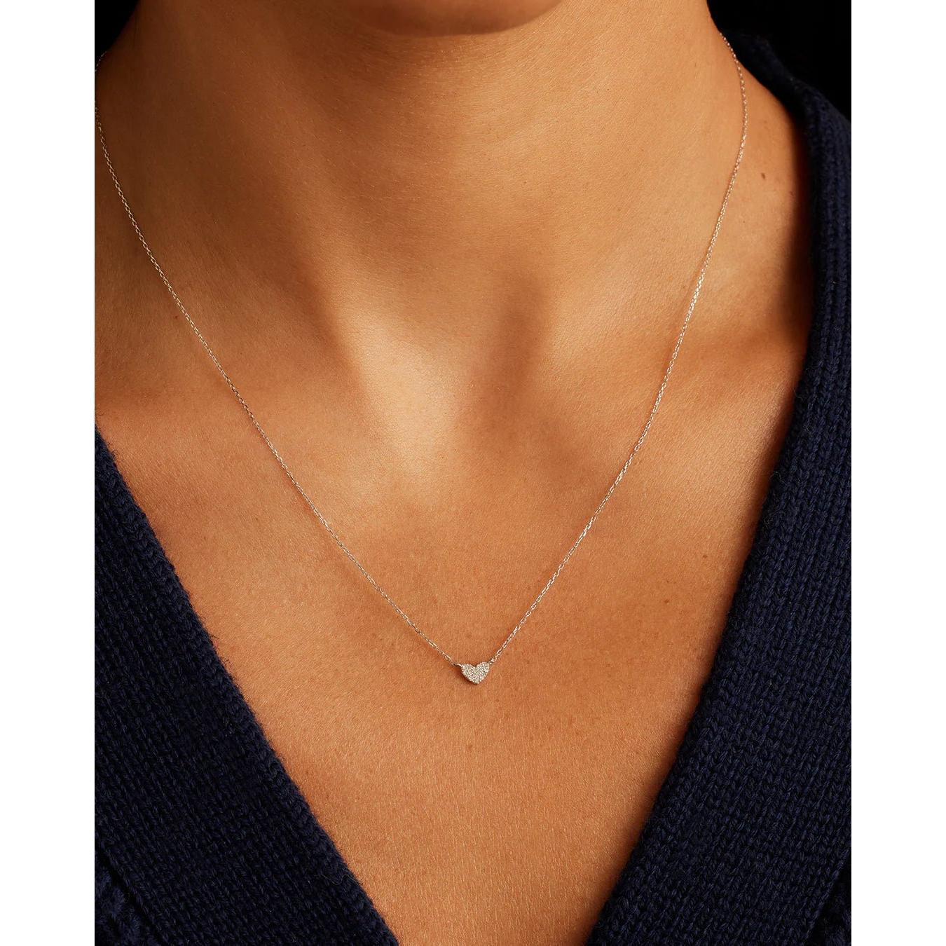 Diamond Pavé Mini Heart Necklace - My Store