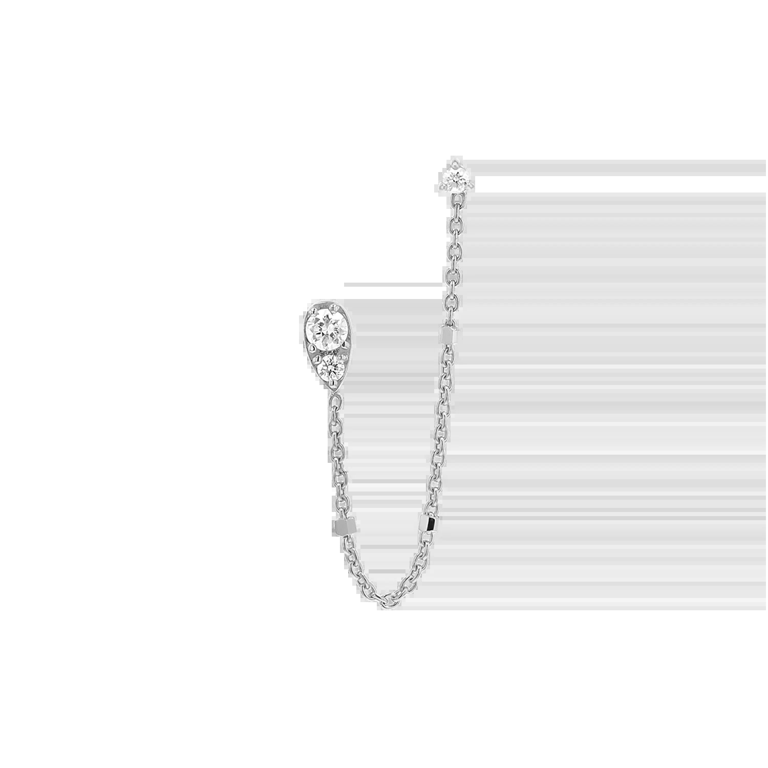 Diamond Pear Chain Duo Stud Earrings - My Store