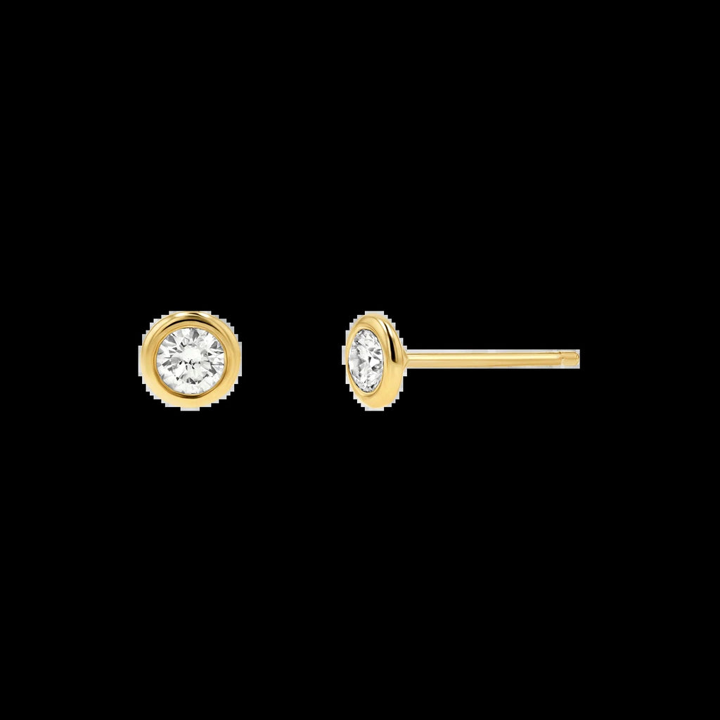 Diamond Solitaire Bezel Studs - My Store