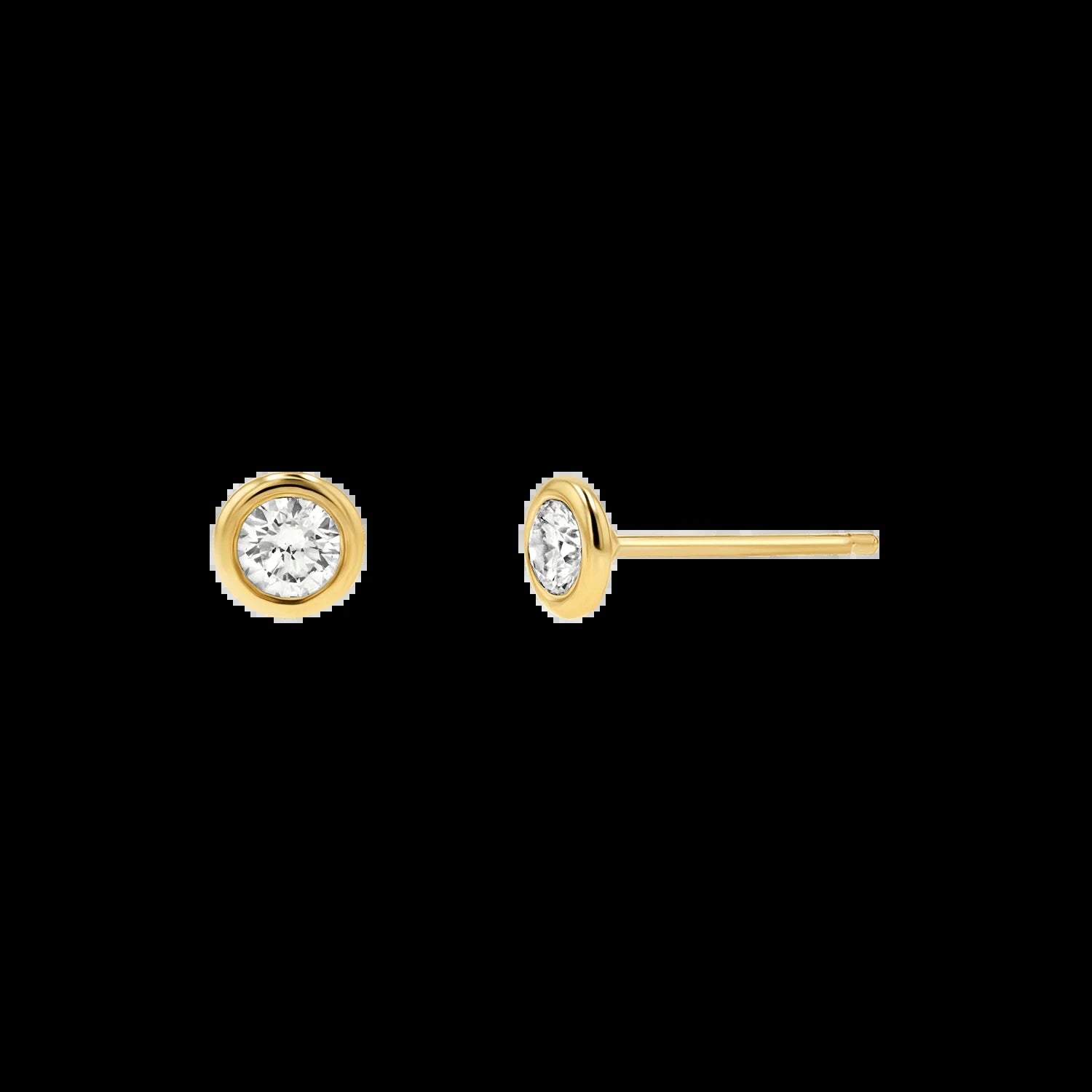 Diamond Solitaire Bezel Studs - My Store