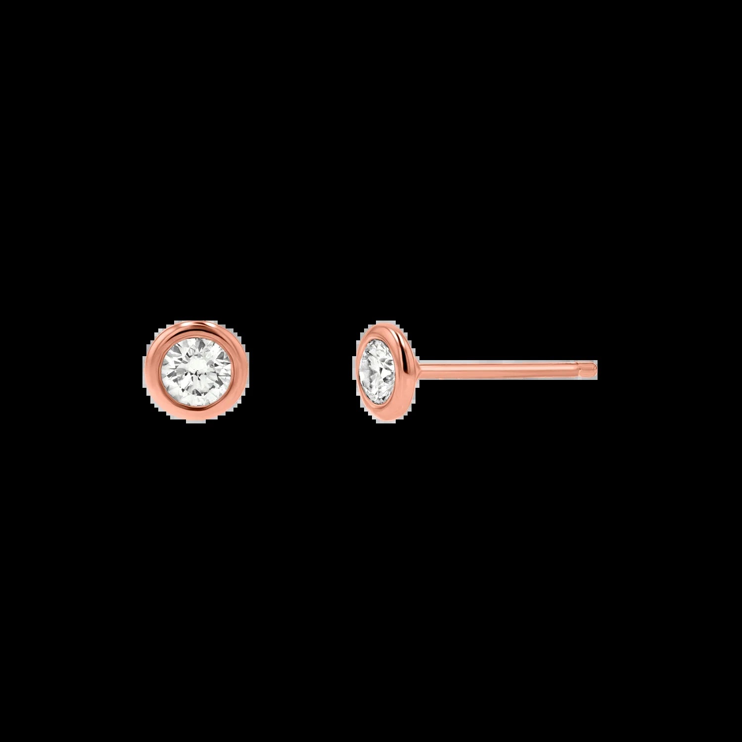 Diamond Solitaire Bezel Studs - My Store