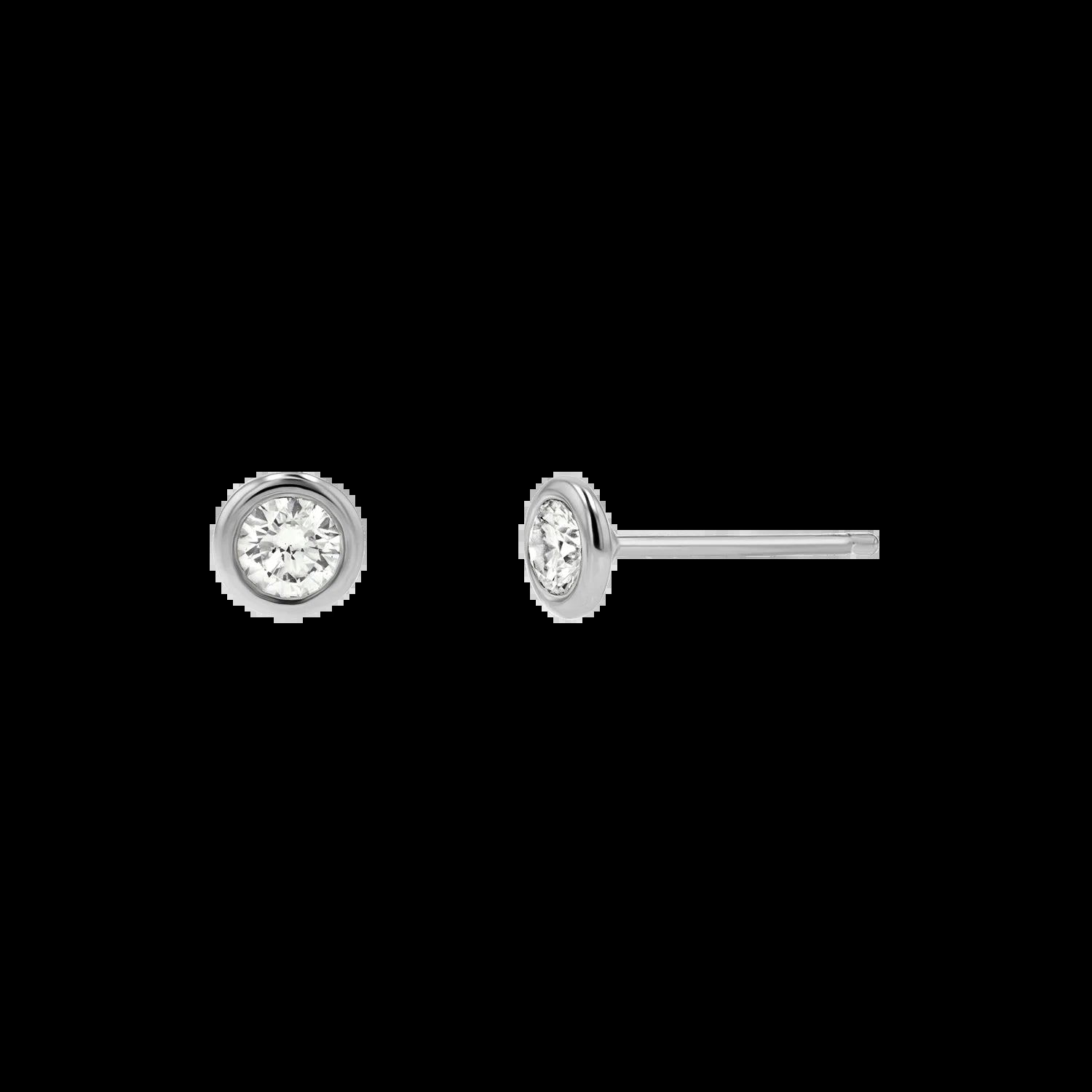 Diamond Solitaire Bezel Studs - My Store