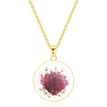 Forget-Me-Not and Queen Anne'S Lace Pressed Wildflower Necklace | Birth Month Flowers Necklace | Gold/Silver Pressed Flower Jewelry | Mother'S Day | Gift for Her - My Store