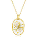 Forget-Me-Not and Queen Anne'S Lace Pressed Wildflower Necklace | Birth Month Flowers Necklace | Gold/Silver Pressed Flower Jewelry | Mother'S Day | Gift for Her - My Store
