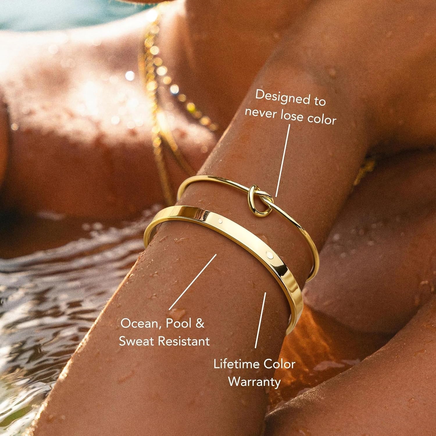 Gold Bracelets Set for Women Non Tarnish, Waterproof 14K Gold Plated Sterling Silver Chunky Cuff Bracelet Stackable Gold Bangles Bracelet for Women Trendy Fashion Accessories Tie Knot Cuban Rope Paperclip Beaded Bracelet Stack Jewelry Mothers Day Gifts fo - My Store