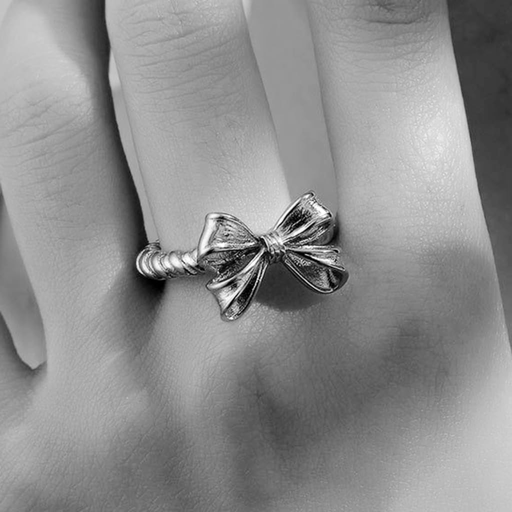 Jewelers Stainless Steel Braided Rope Style Band Bowtie Butterfly Wedding Engagement Proposal Promise Statement Ring - My Store