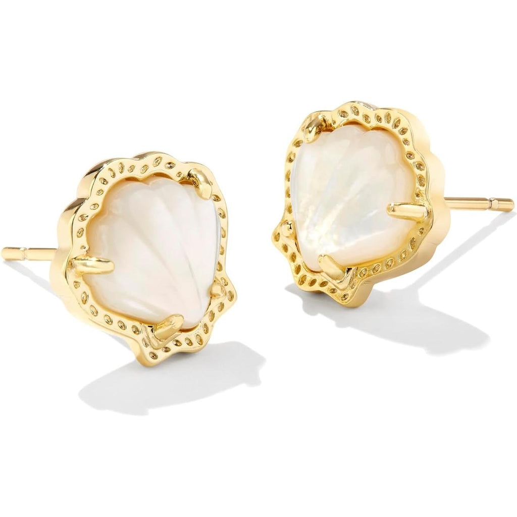 Kendra Scott Brynne Shell Stud Earrings, Fashion Jewelry for Women - My Store
