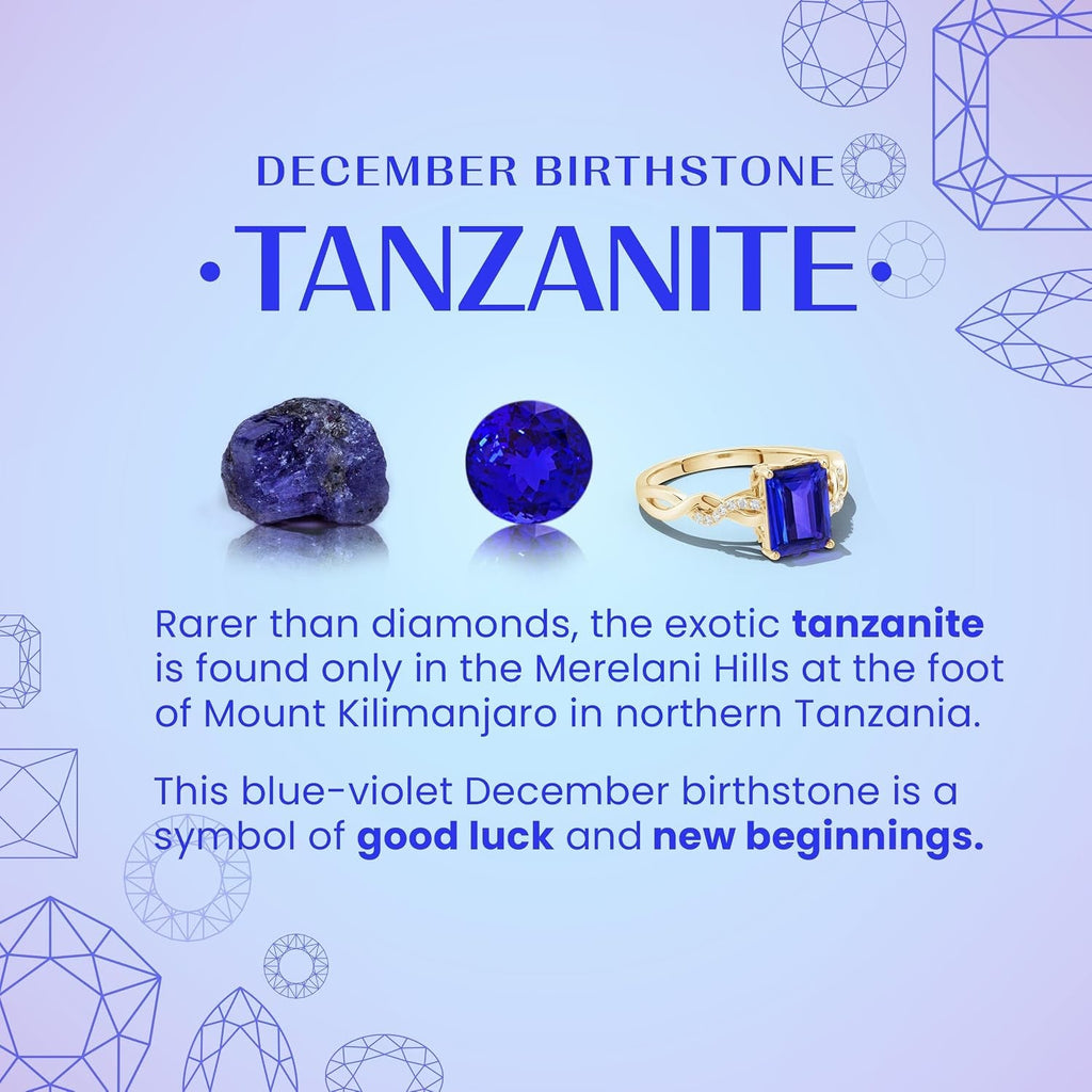Natural Tanzanite Wedding Ring for Women | Half Eternity 7 Stone Tanzanite and Diamond Ring in 14K Solid Gold/Sterling Silver/Platinum | December Birthday, Gemstone Jewelry Gift - My Store