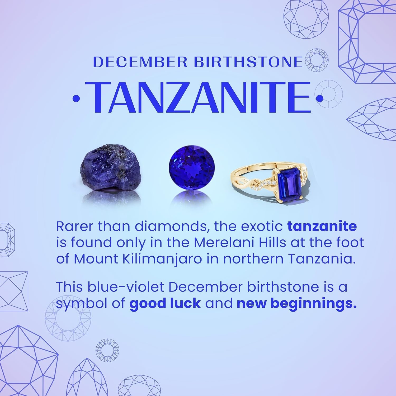 Natural Tanzanite Wedding Ring for Women | Half Eternity 7 Stone Tanzanite and Diamond Ring in 14K Solid Gold/Sterling Silver/Platinum | December Birthday, Gemstone Jewelry Gift - My Store