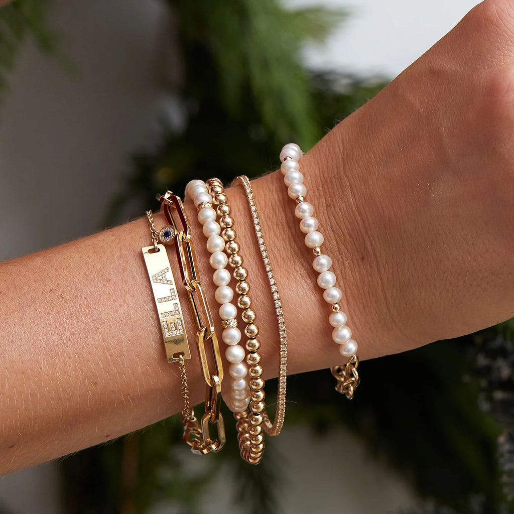 Pearl and Chain Link Bracelet - My Store