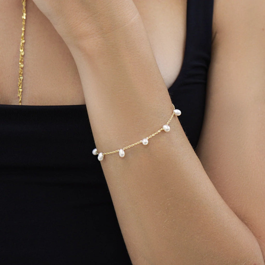Pearl Drop Station Bracelet - My Store