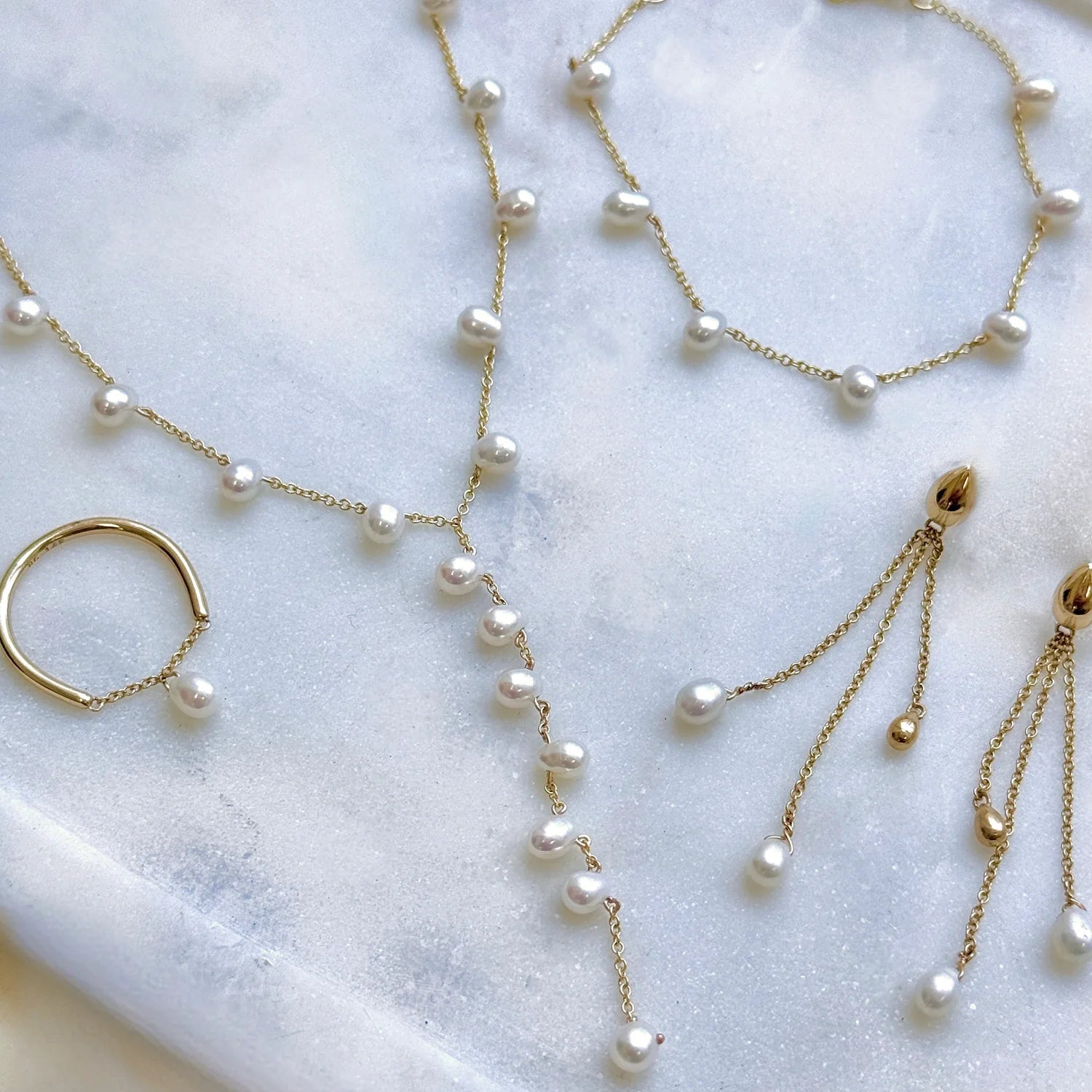 Pearl Drop Station Bracelet - My Store