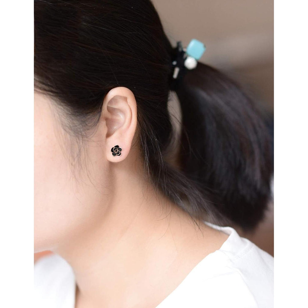 Rose Flower Stud Earrings for Women Sensitive Ears, Hypoallergenic Cute Gold and Silver Rose Flower Earrings Studs for Women Nickel Free - My Store