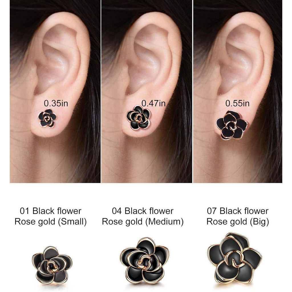 Rose Flower Stud Earrings for Women Sensitive Ears, Hypoallergenic Cute Gold and Silver Rose Flower Earrings Studs for Women Nickel Free - My Store