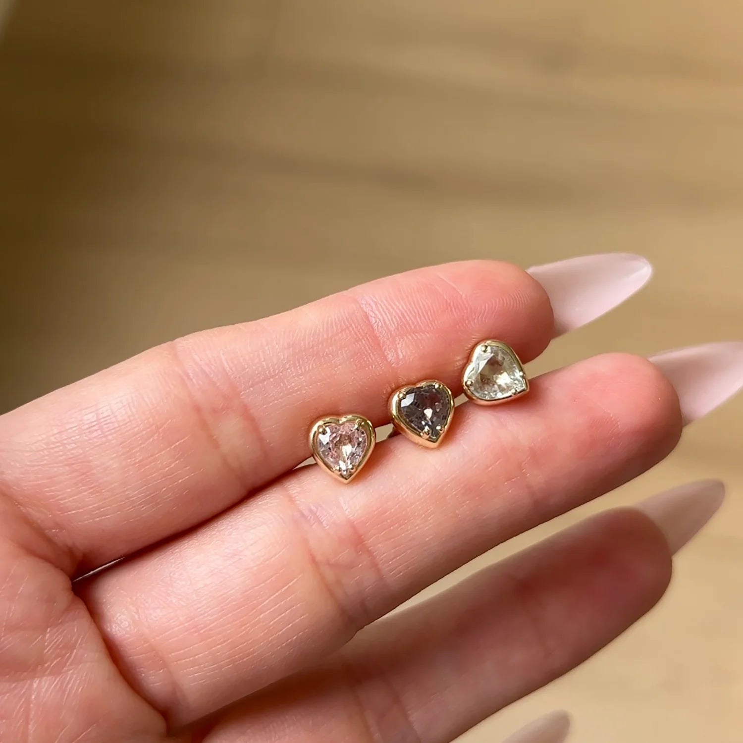 Sapphire Heart Stud Earrings - My Store