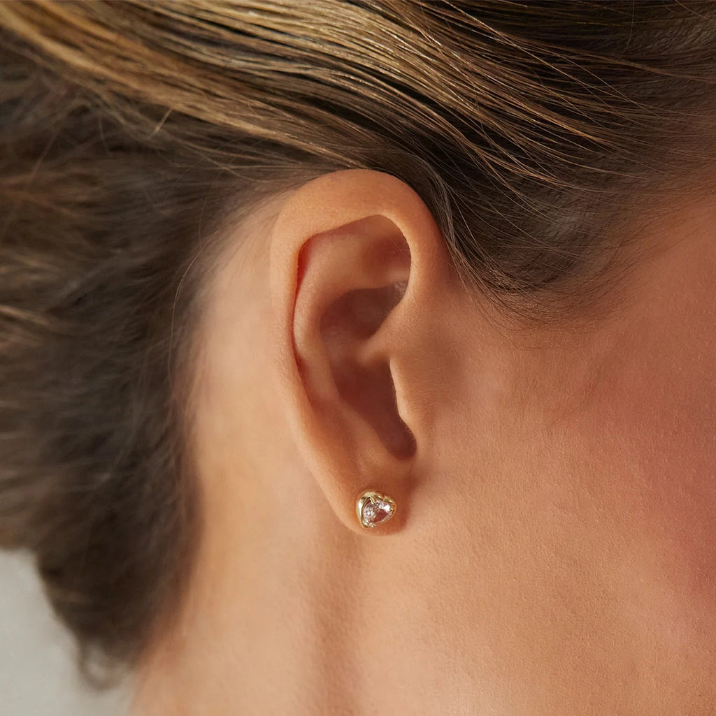 Sapphire Heart Stud Earrings - My Store