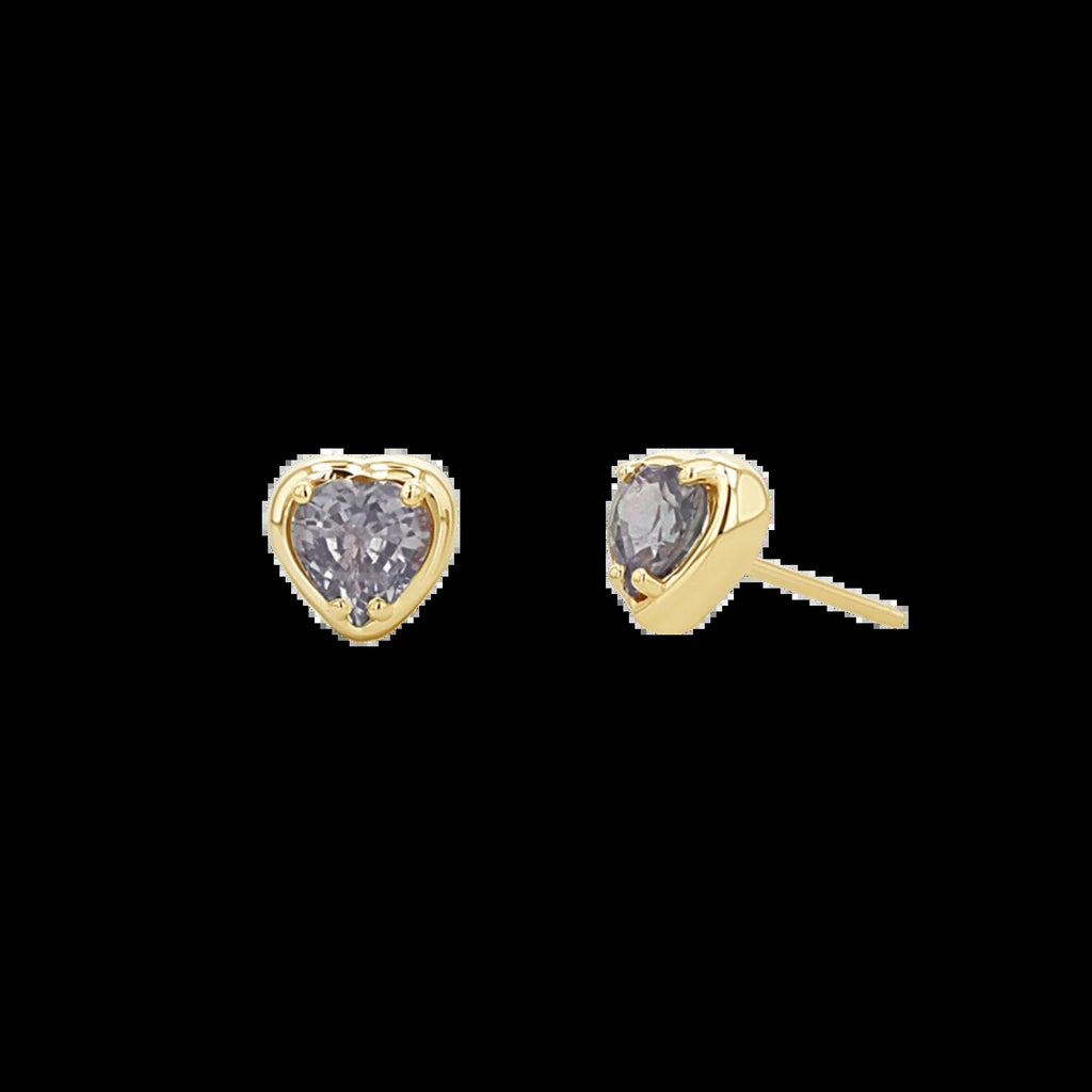 Sapphire Heart Stud Earrings - My Store