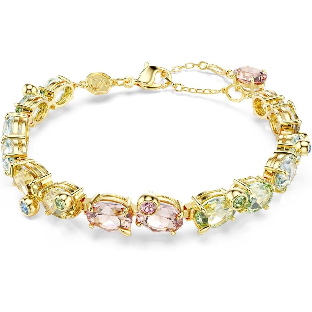 Swarovski Gema Tennis Bracelet, Mixed Cuts, Multicolored, Gold-Tone Finish - My Store