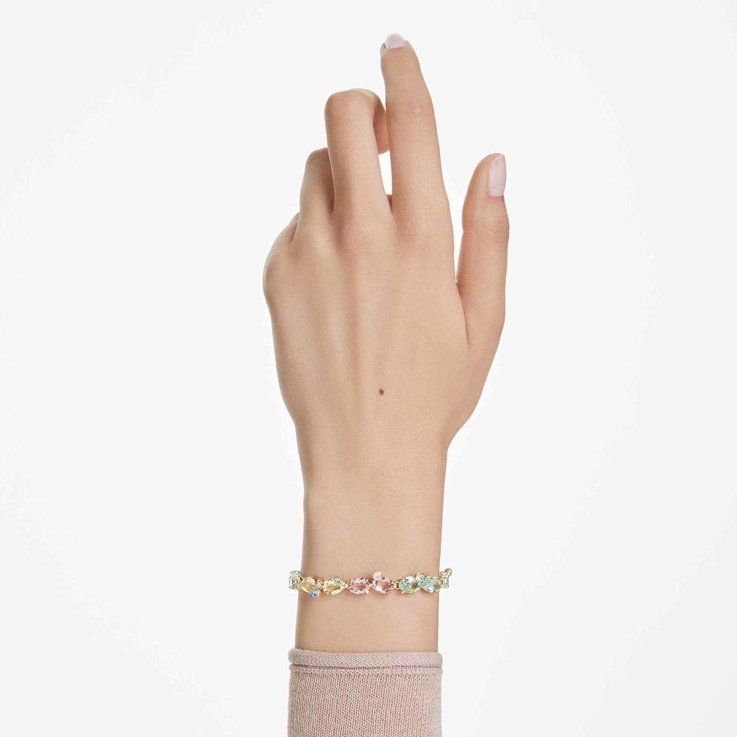 Swarovski Gema Tennis Bracelet, Mixed Cuts, Multicolored, Gold-Tone Finish - My Store