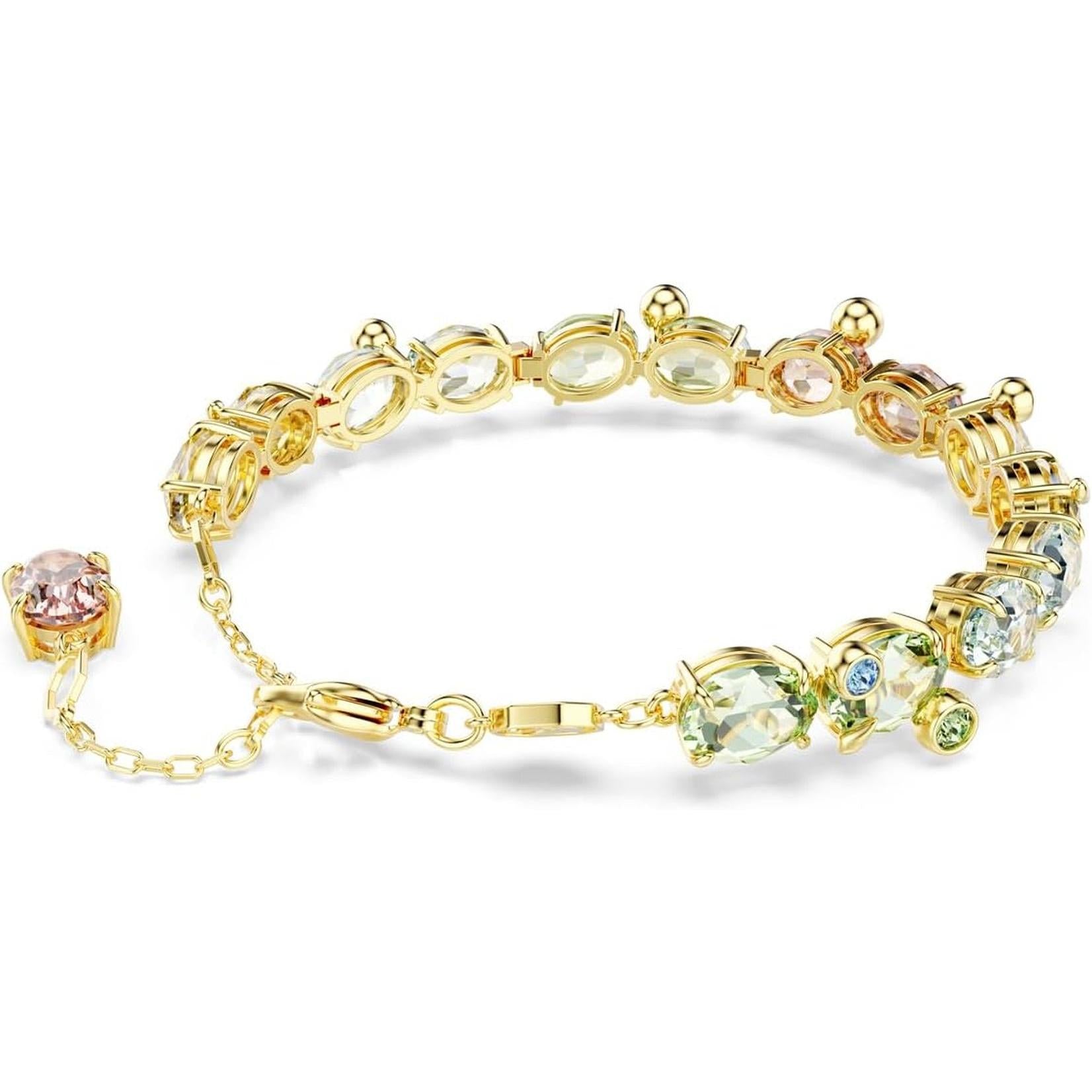 Swarovski Gema Tennis Bracelet, Mixed Cuts, Multicolored, Gold-Tone Finish - My Store