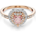 Swarovski One Motif Ring, Heart Cut, Pavé, Heart, Pink, Mixed Metal Finish - My Store